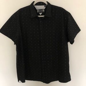 Casual Button Down Shirt - Black/White